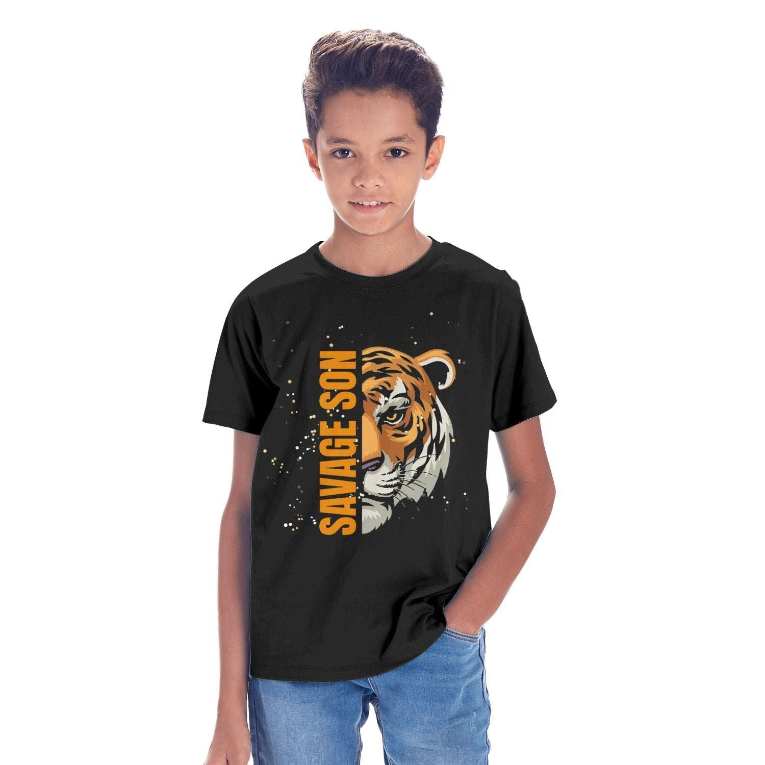 Savage Dad And Son Twinning Black Tees For Dad And Son