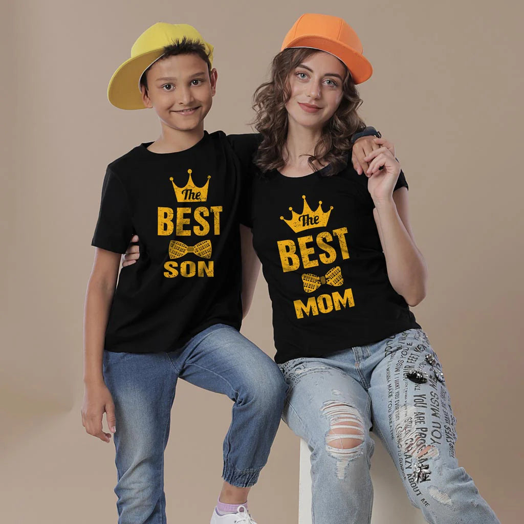 Crown Mom and Son Matching T-Shirt | Best Mom and Best Son Graphic Tee