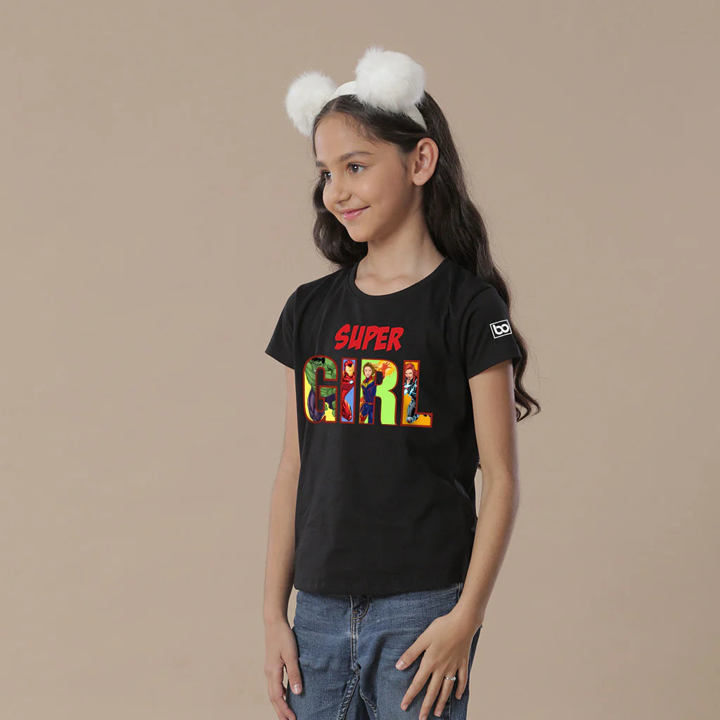 Daddy and Daughter Matching T-Shirt | Super Dad Super Girl Graphic Tee