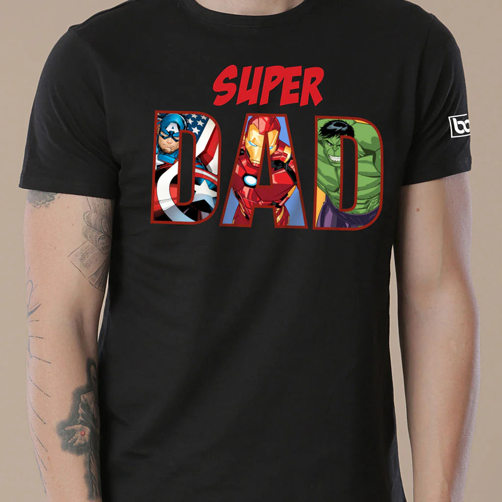 Daddy and Daughter Matching T-Shirt | Super Dad Super Girl Graphic Tee